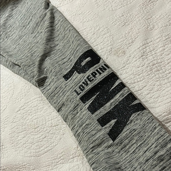 PINK Victoria's Secret Gray Marled Leggings Varsity High Waist Winter. Large NWT - Picture 7 of 7